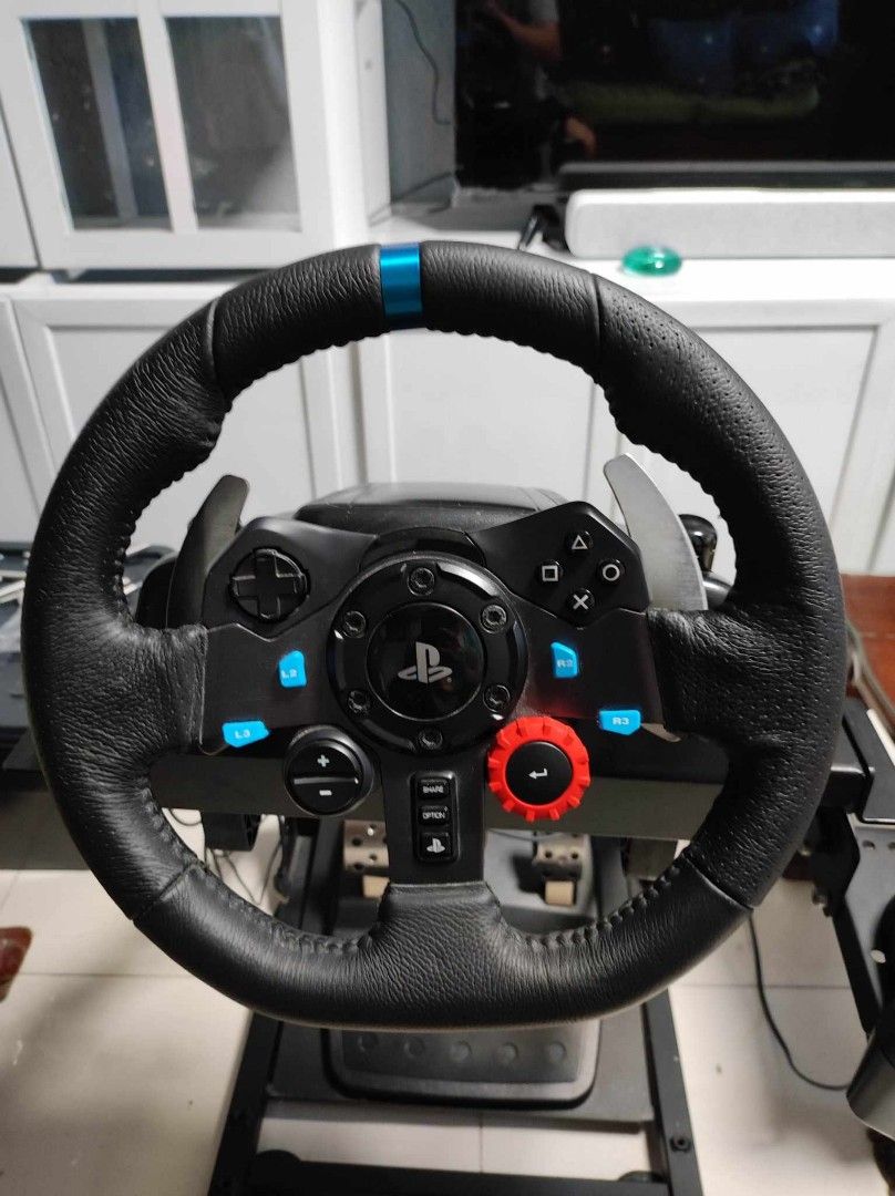 Logitech g29 steering wheel w/ gear shifter, foldable stand + gran