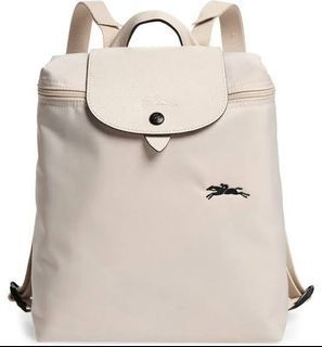 Longchamp Le Pliage Club Backpack in Ecru White