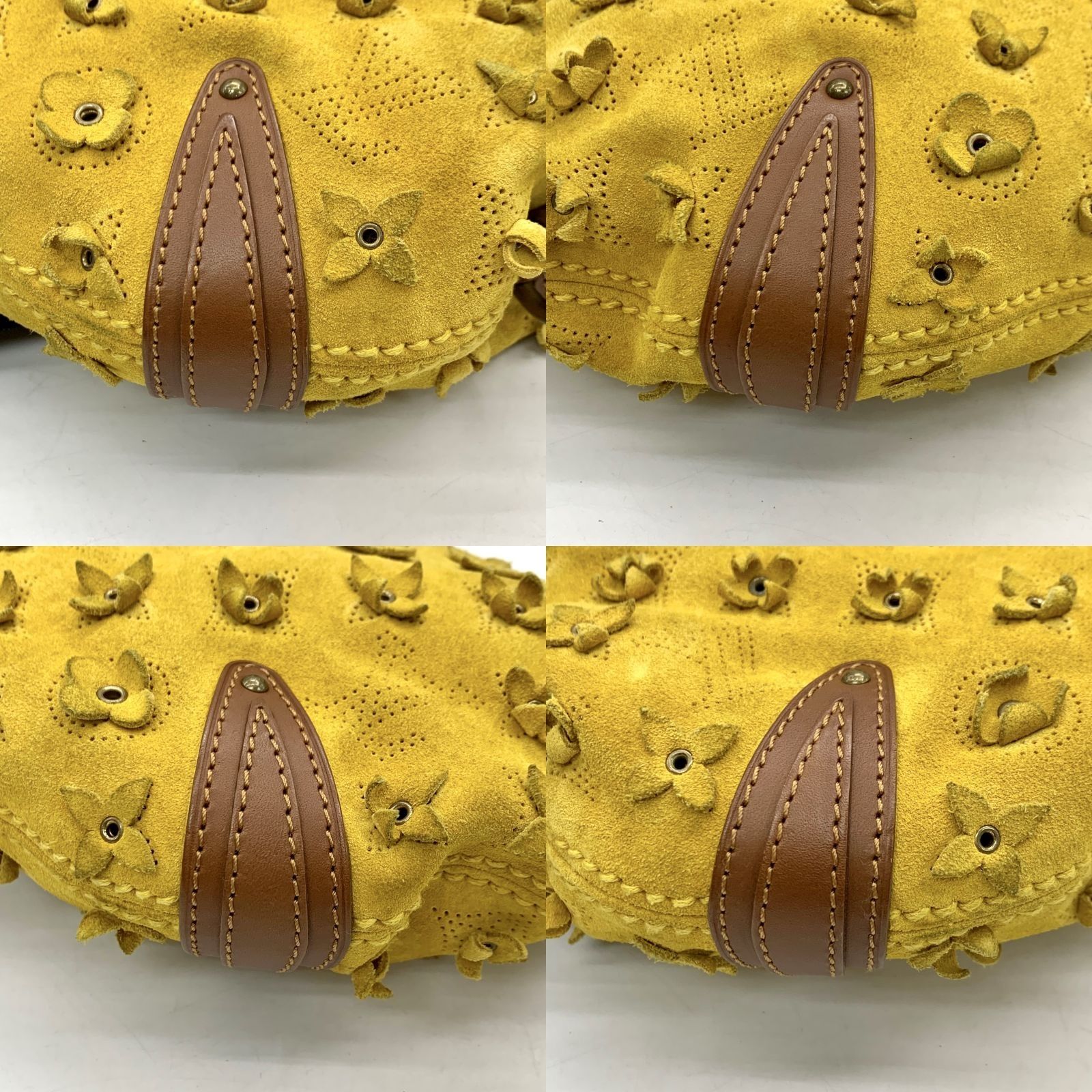 Louis Vuitton Onatah Fleurs Mustard Suede Leather PM Shoulder Bag