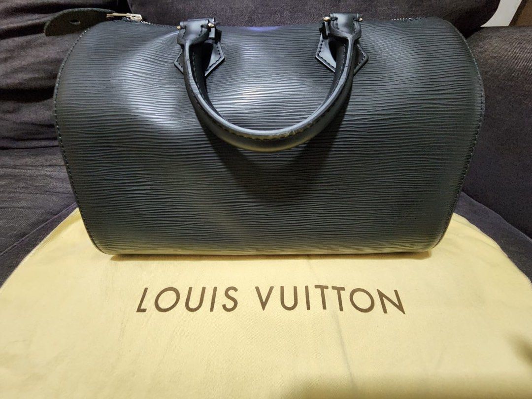 Louis Vuitton (LV) Speedy 30 Black Epi Leather Bag, Luxury, Bags & Wallets  on Carousell