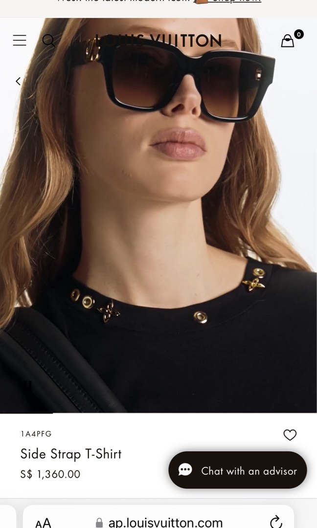 Louis Vuitton Monogram Side Strap T-Shirt, Black, Xxs