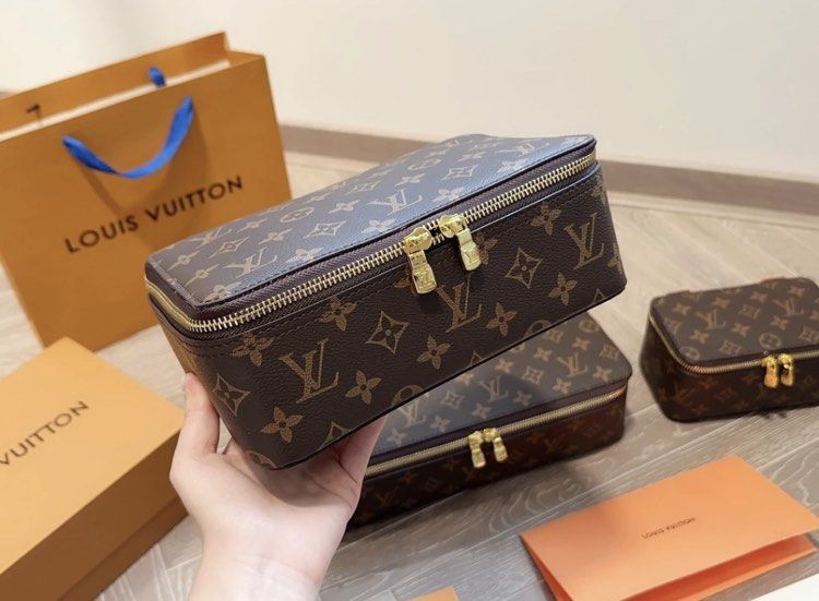 Louis+Vuitton+Packing+Cube+Cosmetic+Toiletry+Bag+PM+Brown+Canvas