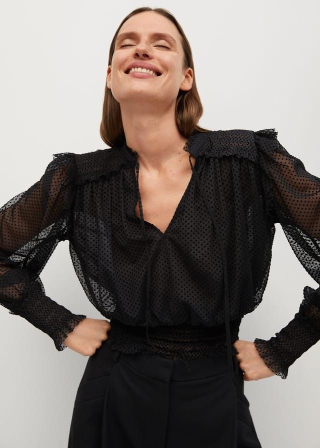 Mango ruffle blouse new arrivals