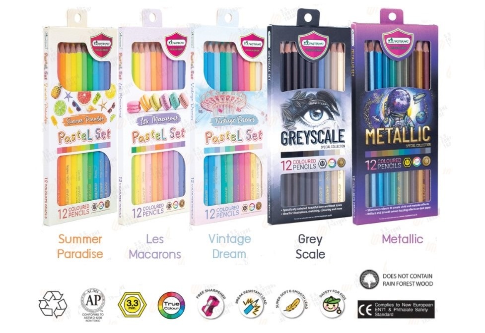 MASTER ART EXTRA LARGE LEAD PASTEL / GRAYSCALE COLORS HEXAGON