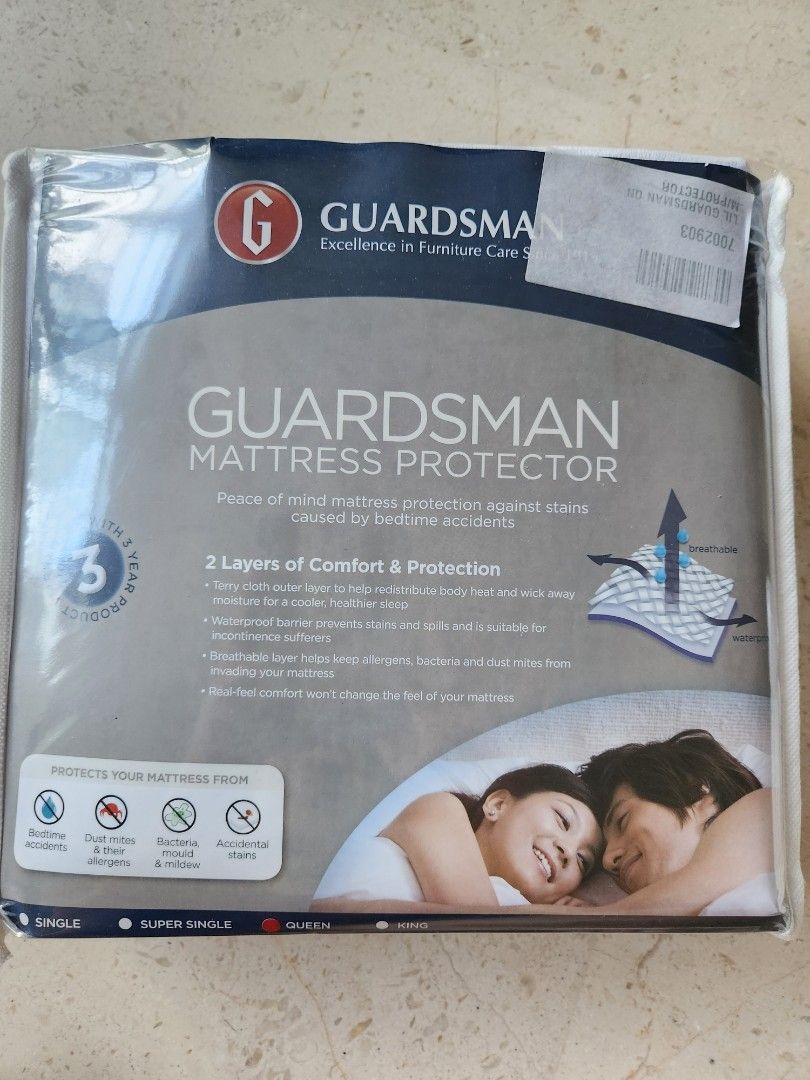 Guardsman Waterproof Mattress Protector (queen size), Furniture & Home