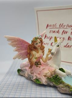 Miniature fairy and unicorn table top deco / incense holder