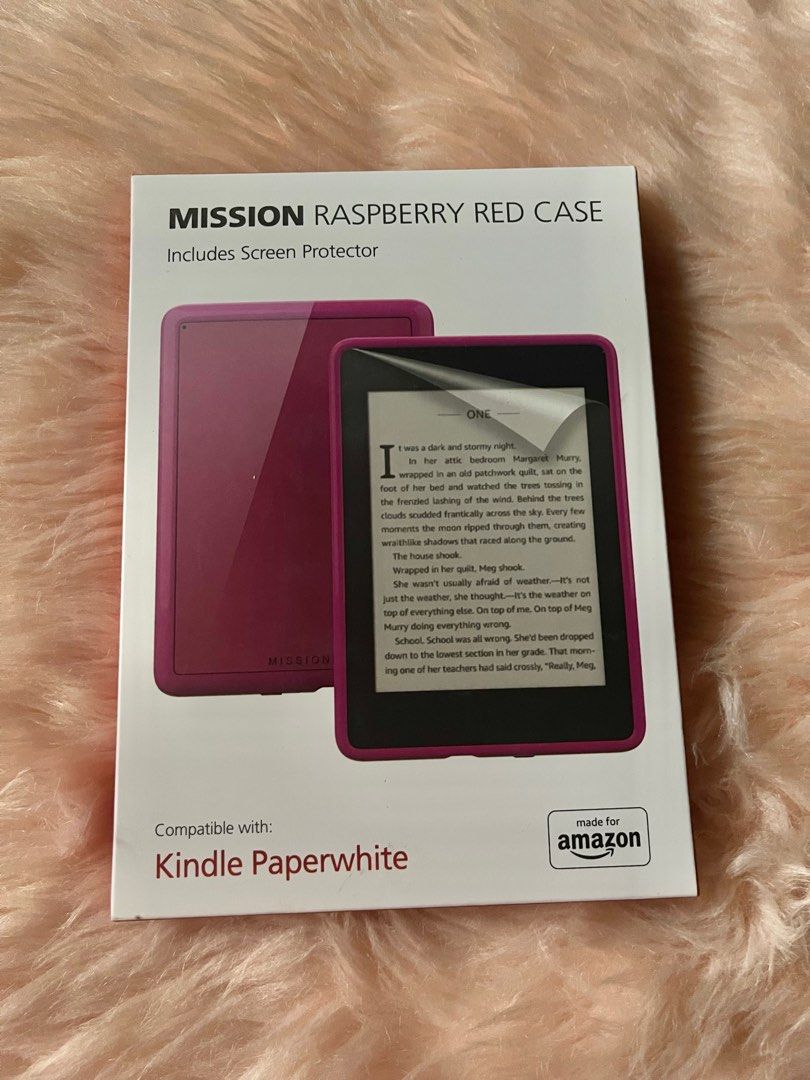 Made for , Clear Case in Raspberry with Screen Protector for Kindle  Paperwhite & Kindle Paperwhite Signature Edition.
