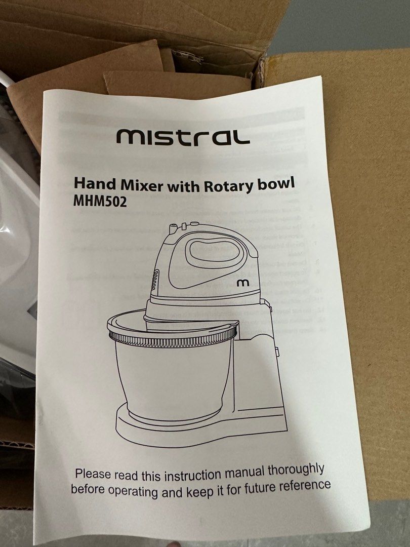 Mistral Hand Mixer with Rotary Bowl, TV & Home Appliances, Other Home