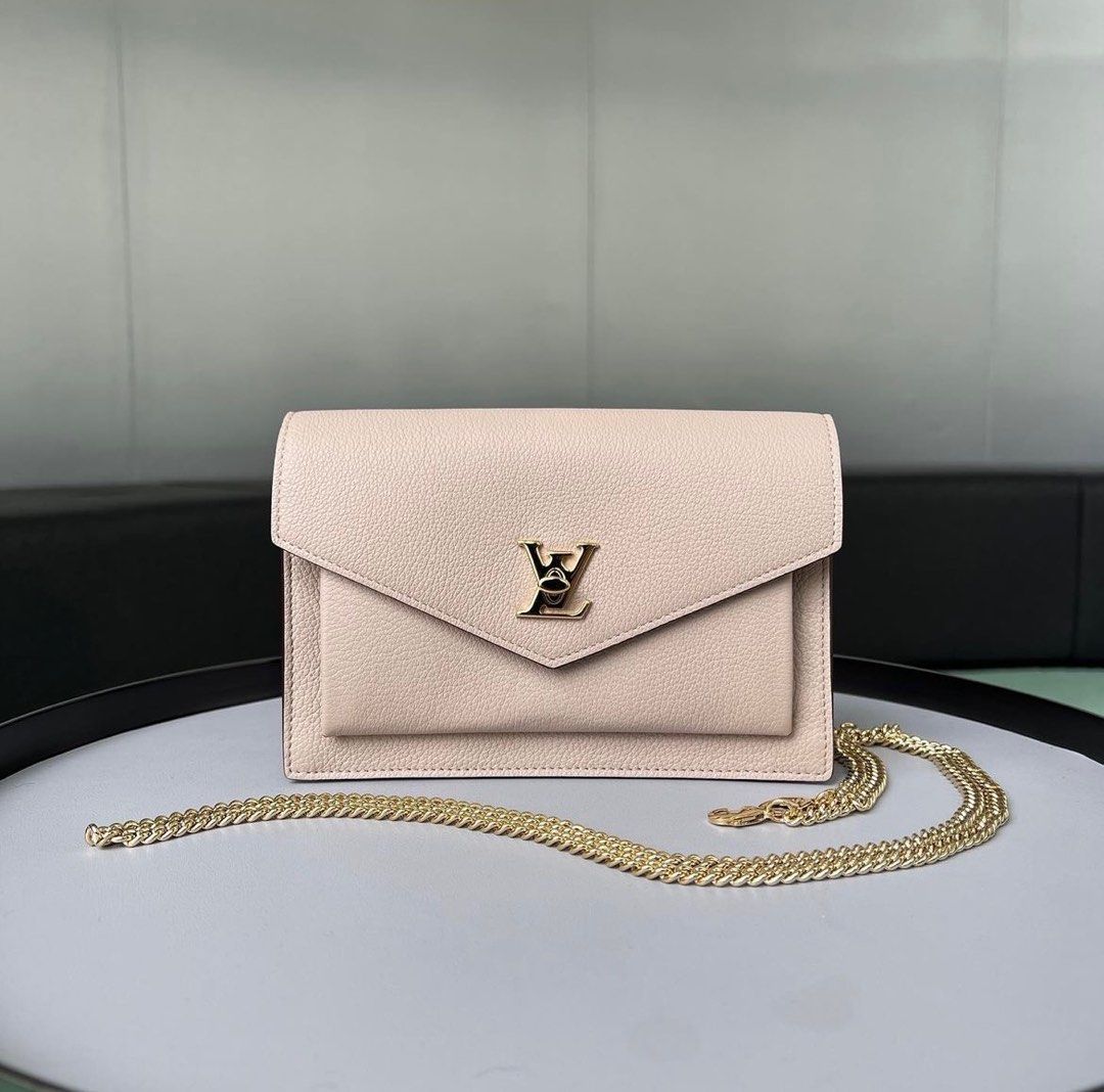 NEW Louis Vuitton Pochette MyLockMe Clutch Chain Calfskin Greige / Ghw,  Luxury, Bags & Wallets on Carousell