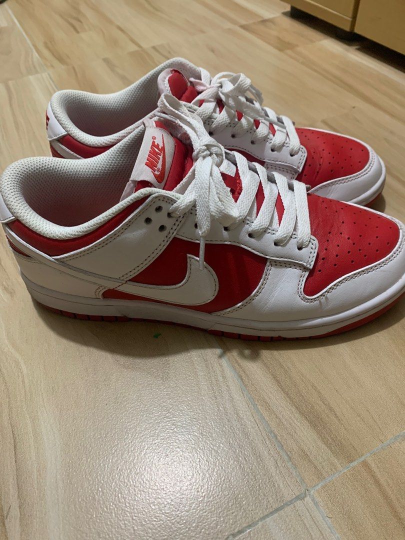 Nike Dunk Low Championship Red (2021), 男裝, 鞋, 波鞋- Carousell