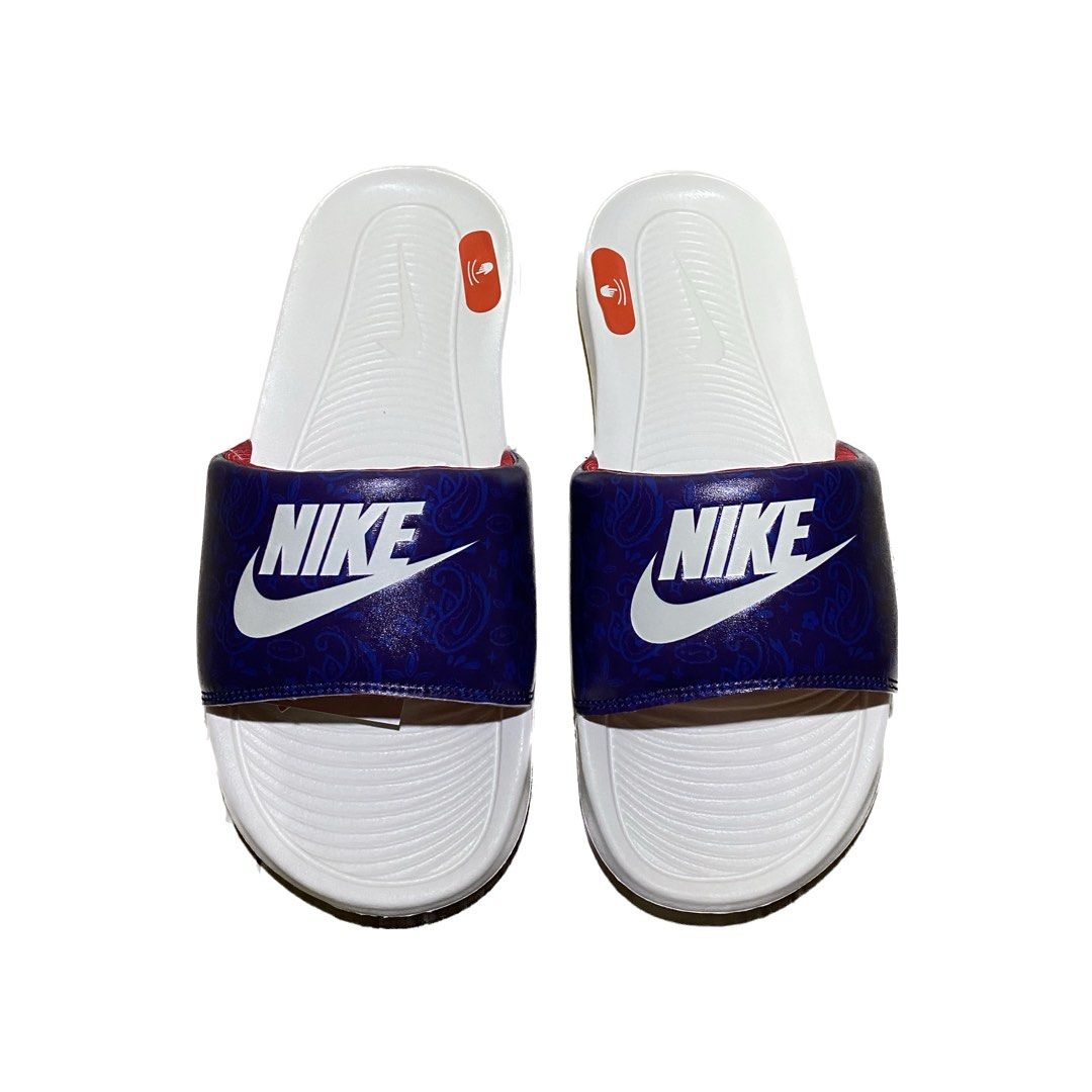 Blue nike outlet slides men's