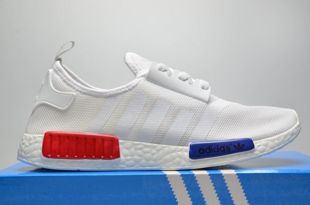 Nmd white hotsell blue red