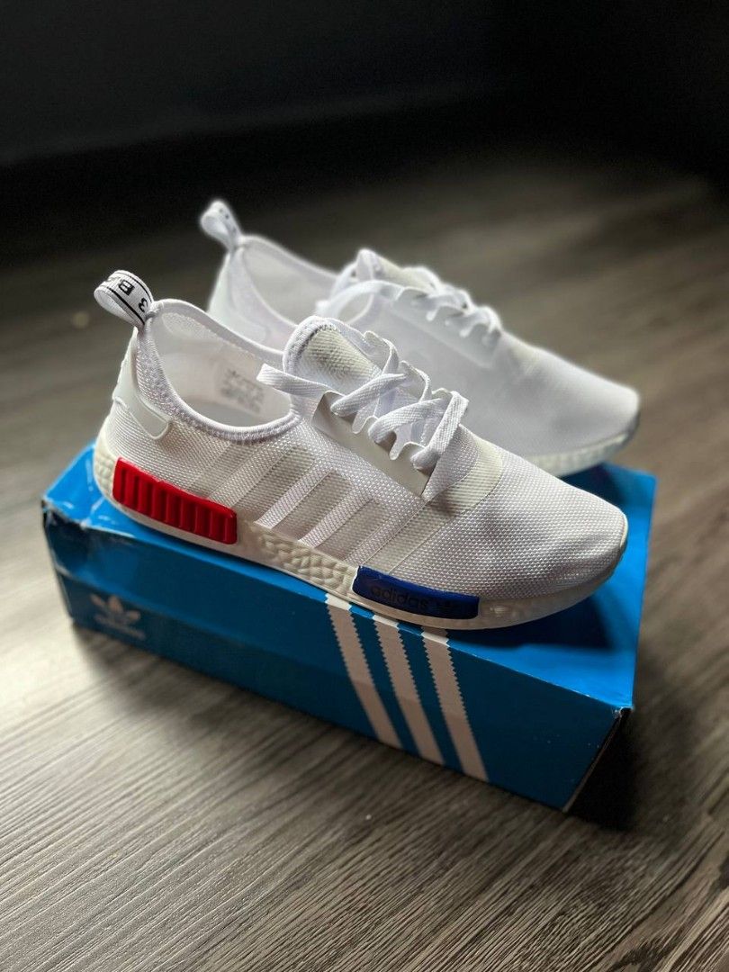 NMD white blue red saiz41 45 Women s Fashion Footwear