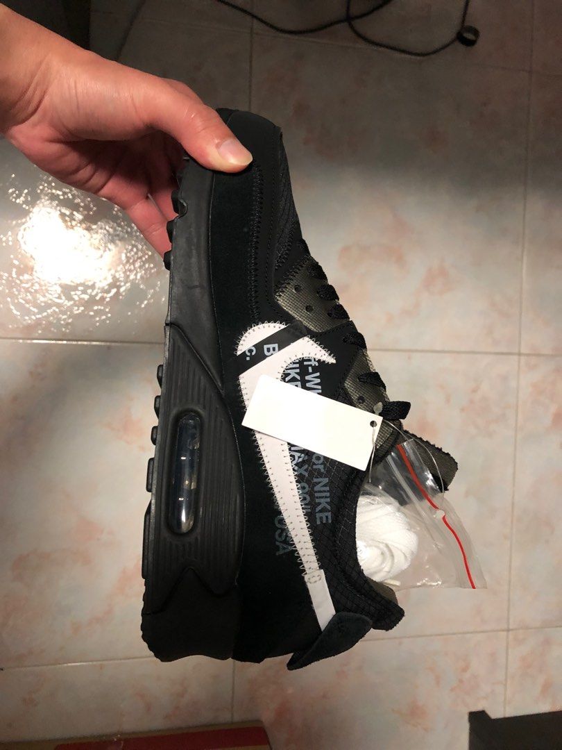 air max 90 off white black on feet