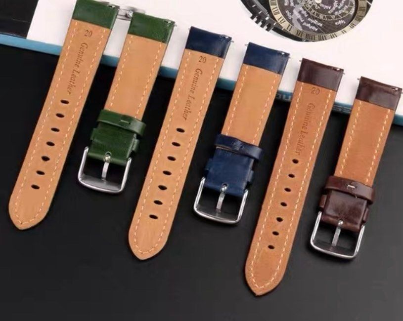 Genuine omega leather top strap