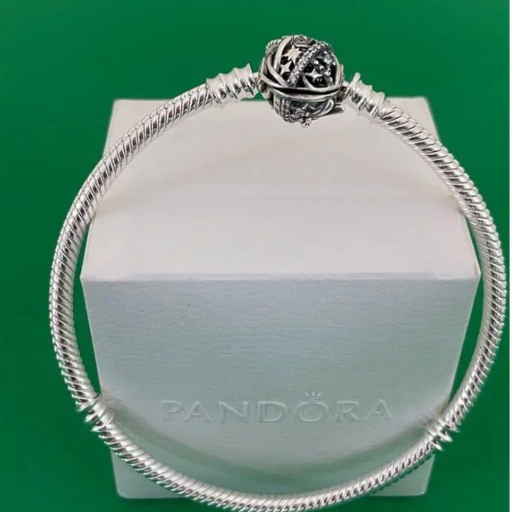 Pandora Disney Tinker Bell Clasp Moments Snake Chain Bracelet