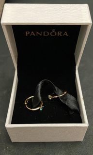 PANDORA SOLITAIRE HUGGIE HOOP EARRINGS