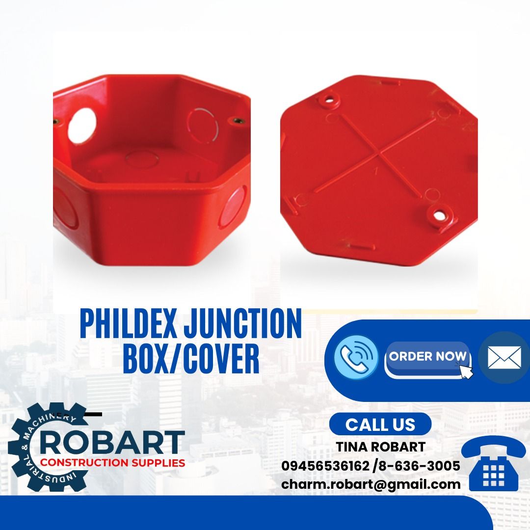 Phildex Junction Box /Cover (Category: Construction & Building Materials) located in Manila. Submitted by tina.sales (Listing ID 1249844086, Image 1). Description: Phildex Junction Box 20mm x 1/2" ₱36 Cover 20mm x 1/2" ₱14 𝒩𝑜𝓉𝑒: 𝒫𝓇𝒾𝒸𝑒𝓈 𝒶𝓇𝑒 𝓈𝓊𝒷𝒿𝑒𝒸𝓉 𝓉𝑜 𝒸𝒽𝒶𝓃𝑔𝑒 𝓌𝒾𝓉𝒽𝑜𝓊𝓉 𝓅𝓇𝒾𝑜𝓇 𝓃𝑜𝓉𝒾𝒸𝑒 𝓟𝓵𝓮𝓪𝓼𝓮 𝓬𝓪𝓵𝓵 : 𝓣𝓲𝓷𝓪 𝓡𝓸𝓫𝓪𝓻𝓽 09456536162/09683802320 𝑹𝑶𝑩𝑨𝑹𝑻 𝑪𝑶𝑵𝑺𝑻𝑹𝑼𝑪𝑻𝑰𝑶𝑵 𝑺𝑼𝑷𝑷𝑳𝑰𝑬𝑺 