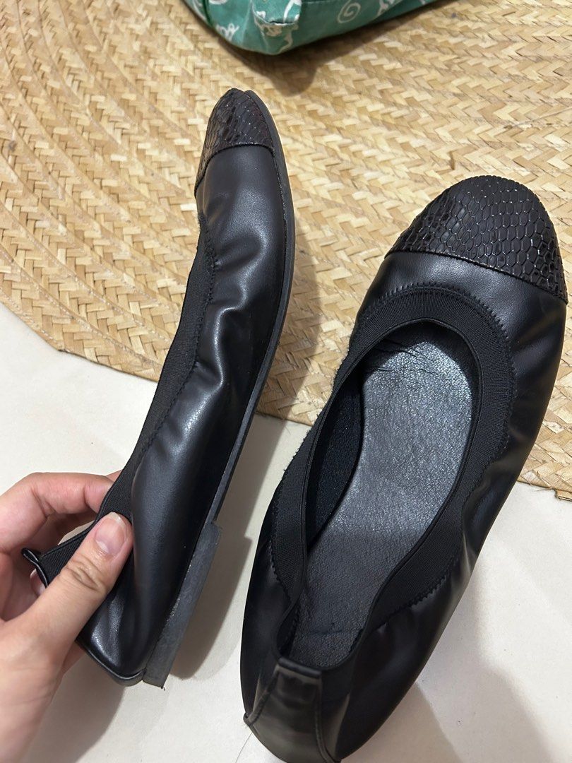 plain black dolly shoes