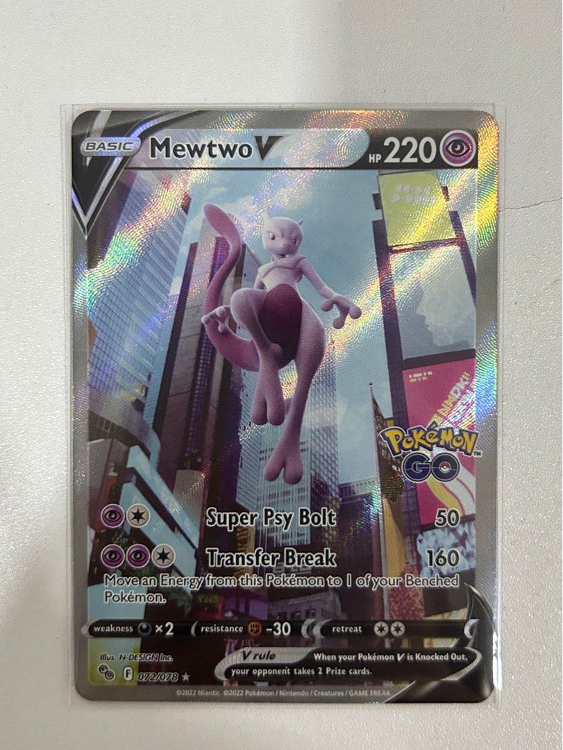 Pokemon Trading Card Game 072/078 Mewtwo V : Rare Ultra Card : Pokemon GO -  Trading Card Games from Hills Cards UK