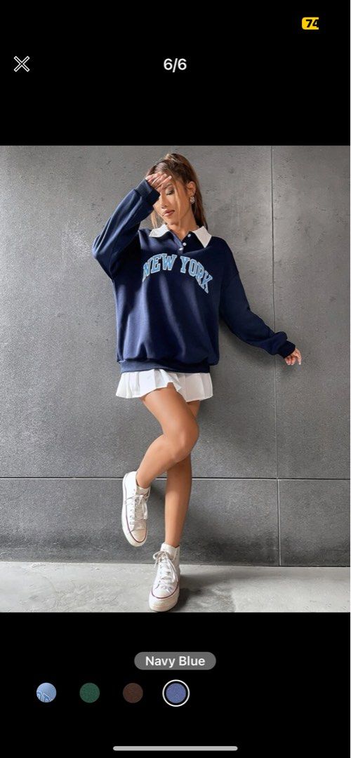 Drop shoulder letter graphic pullover outlet