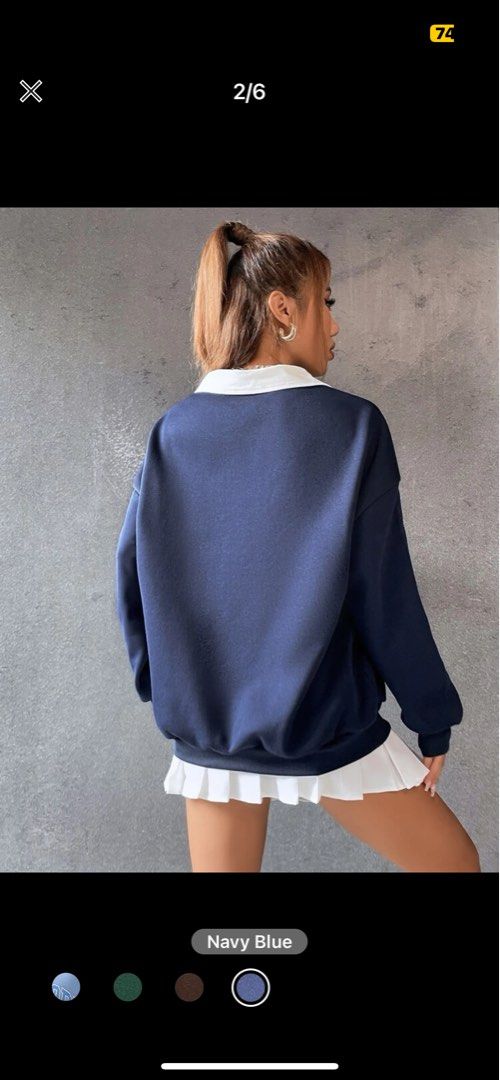 Drop shoulder letter graphic pullover deals