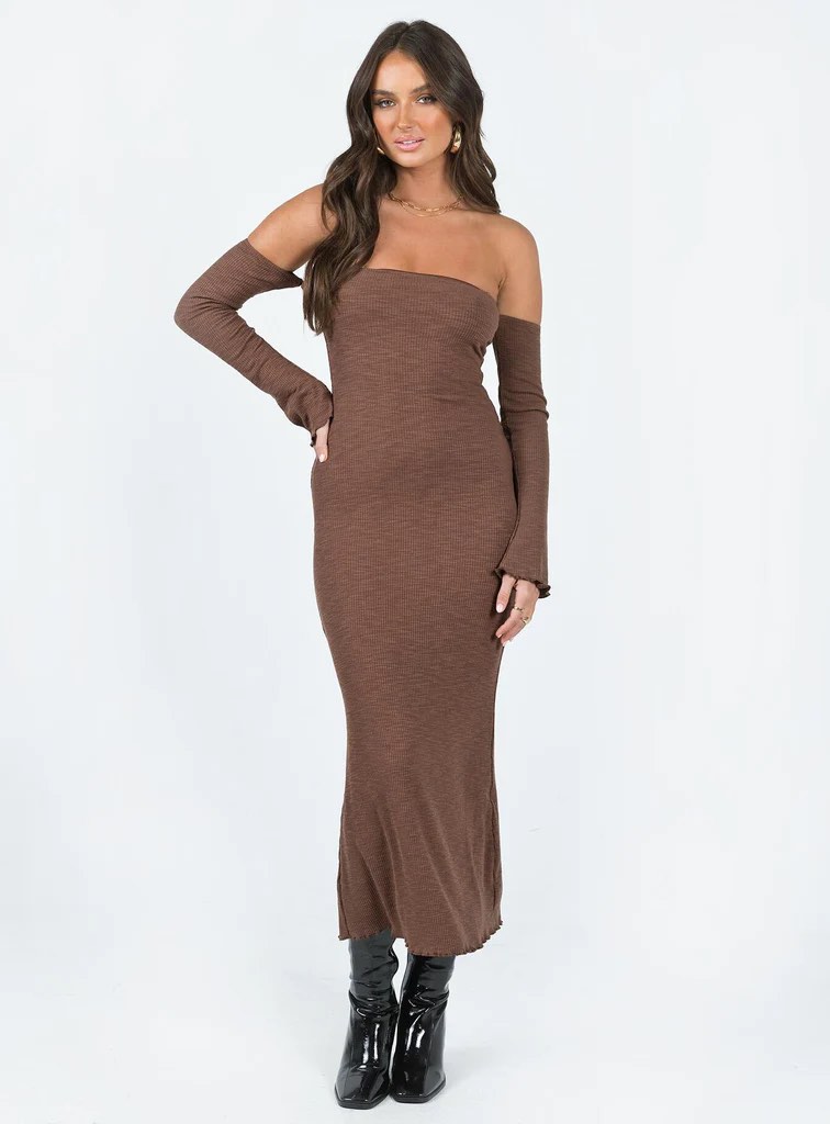 Princess Polly Calida Midi Dress Brown, Women's Fashion, Dresses & Sets,  Dresses on Carousell