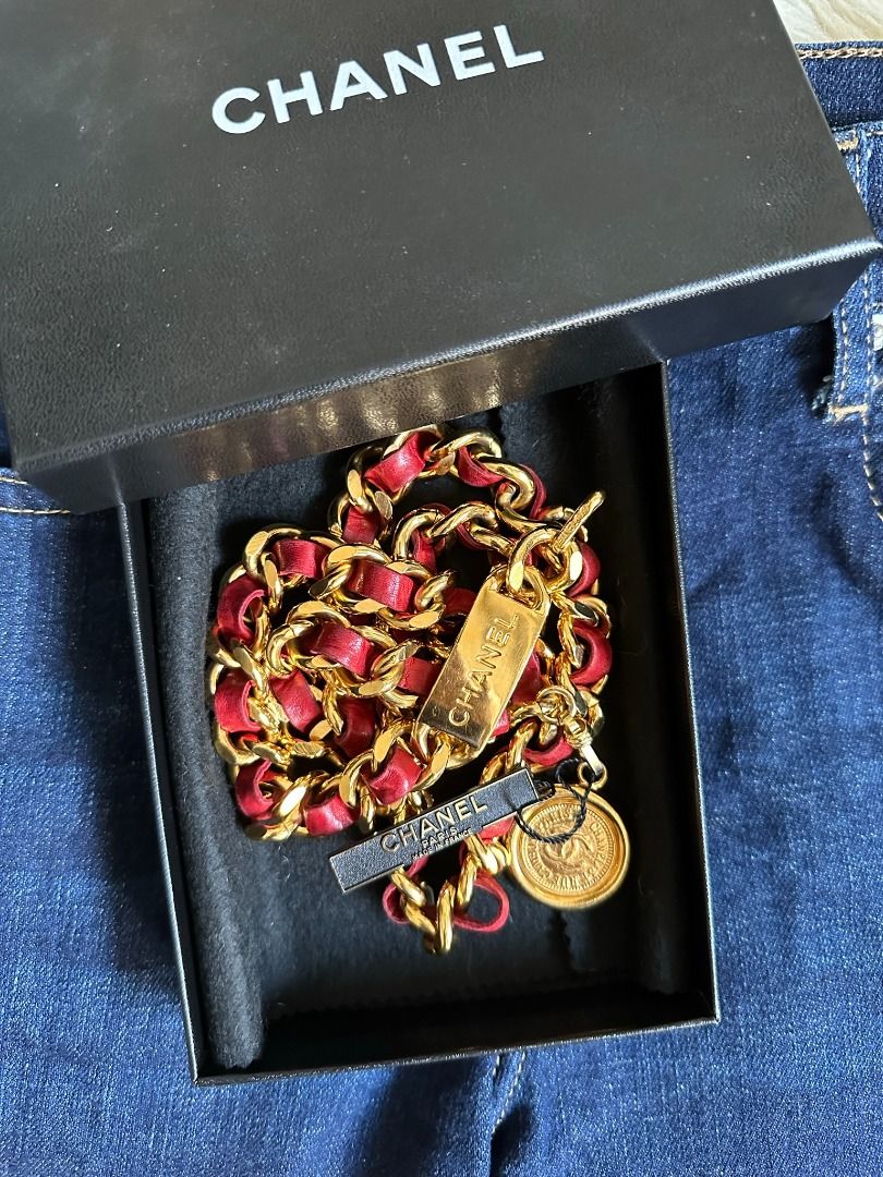 Gold cheap chanel belt