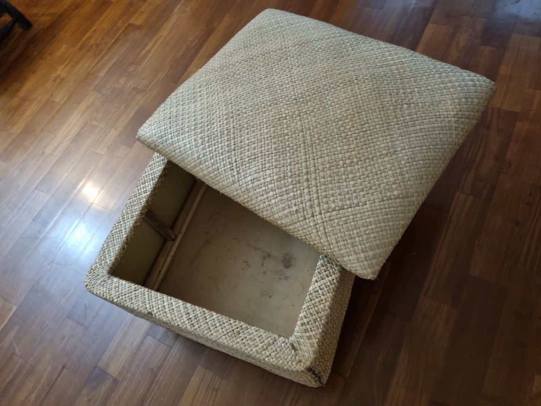 Rattan Ottoman with storage, Furniture & Home Living, Furniture, Other