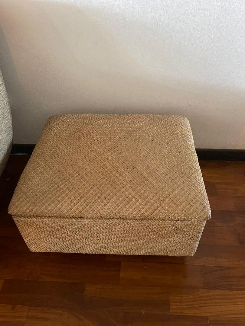 Rattan Ottoman with storage, Furniture & Home Living, Furniture, Other