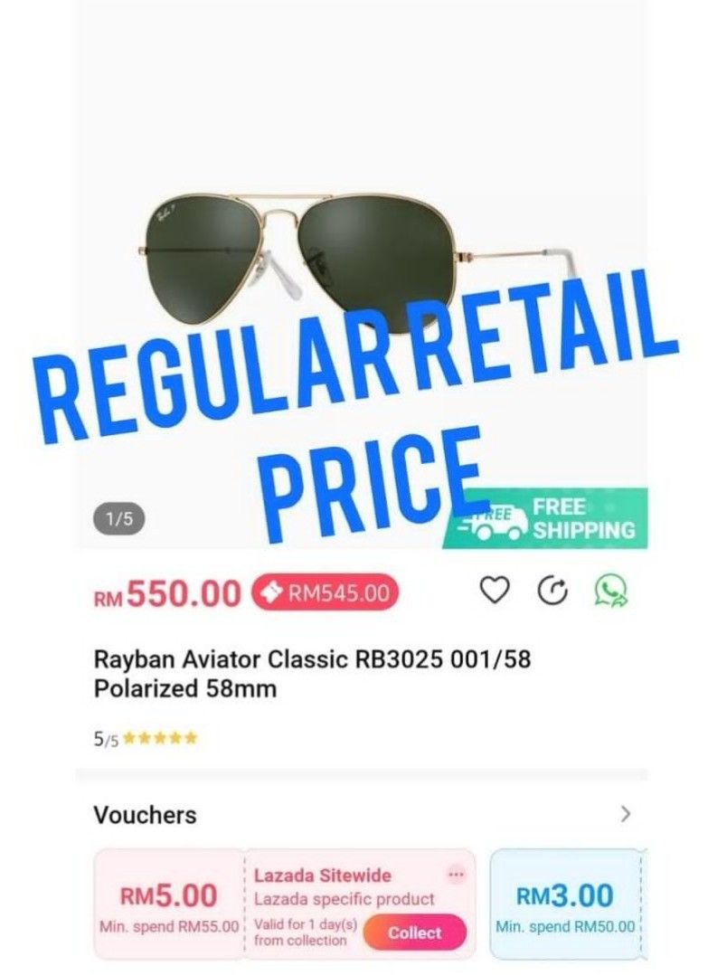 Lazada ray ban sunglasses new arrivals
