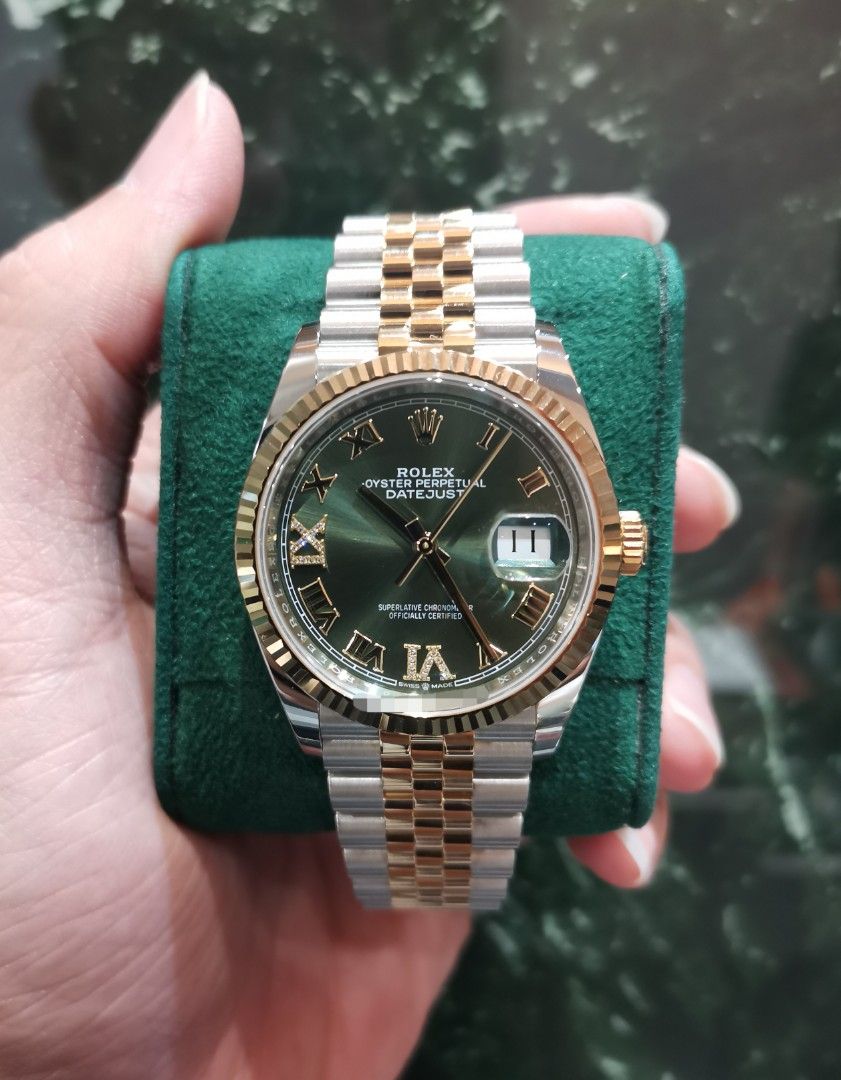 Datejust clearance gold green