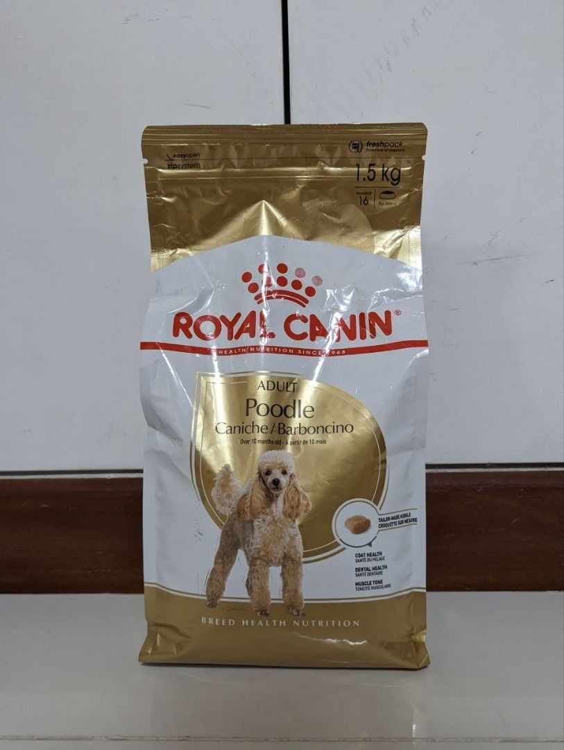 Royal Canin Poodle Adult 1.5kg Dry Kibbles for Dog Complete feed for dogs Specially for adult and mature Poodles Over 10 months old. Self