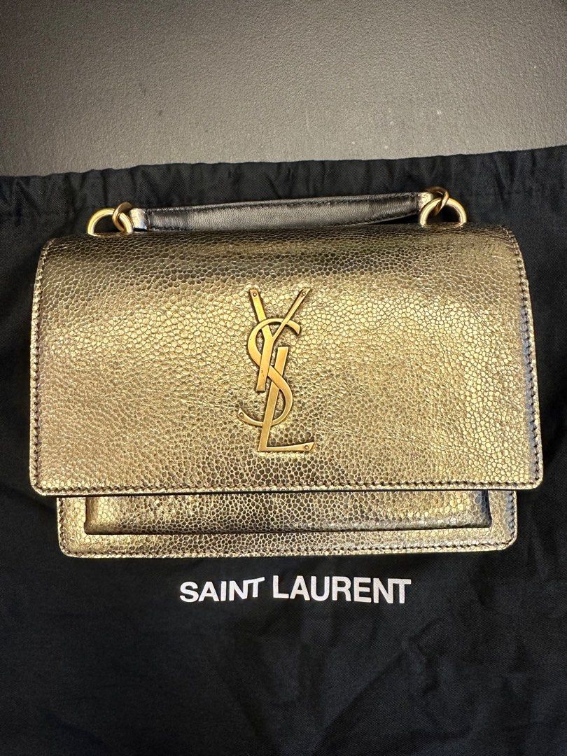 Saint Laurent Small Sunset Gold Chain Bag