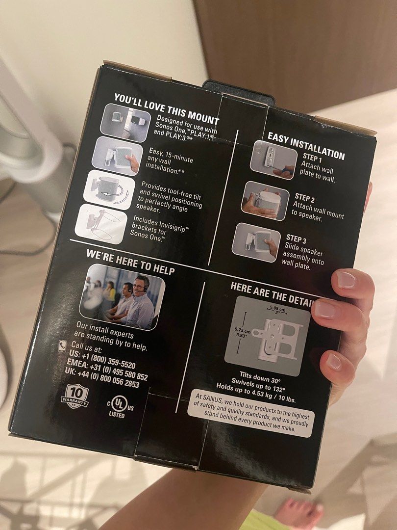 Sanus Kabelloser Lautsprecher Ständer Für Sonos Play: 1 Und Play: 3 – Weiß
