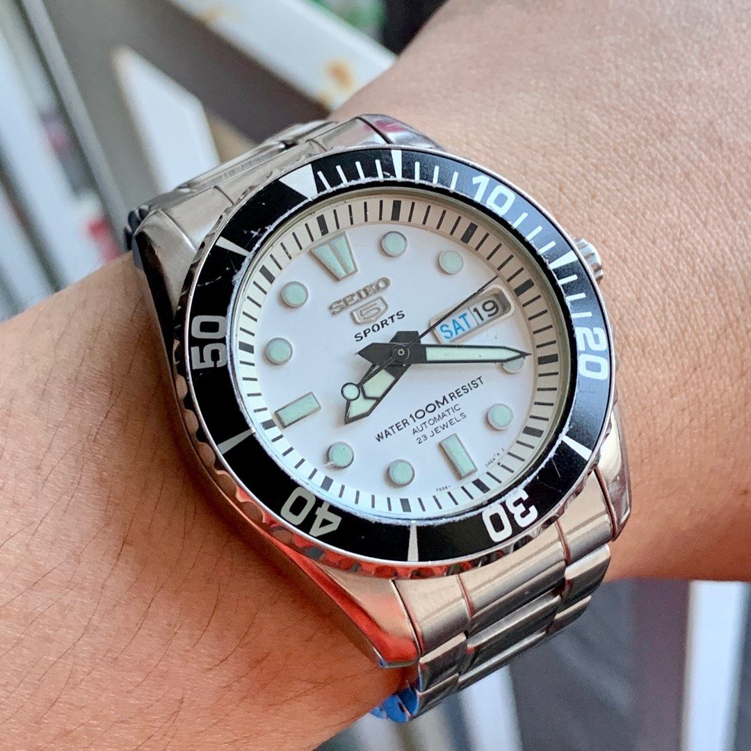 Seiko Rare White Sea Urchin 23Jewels Automatic Watch Men s