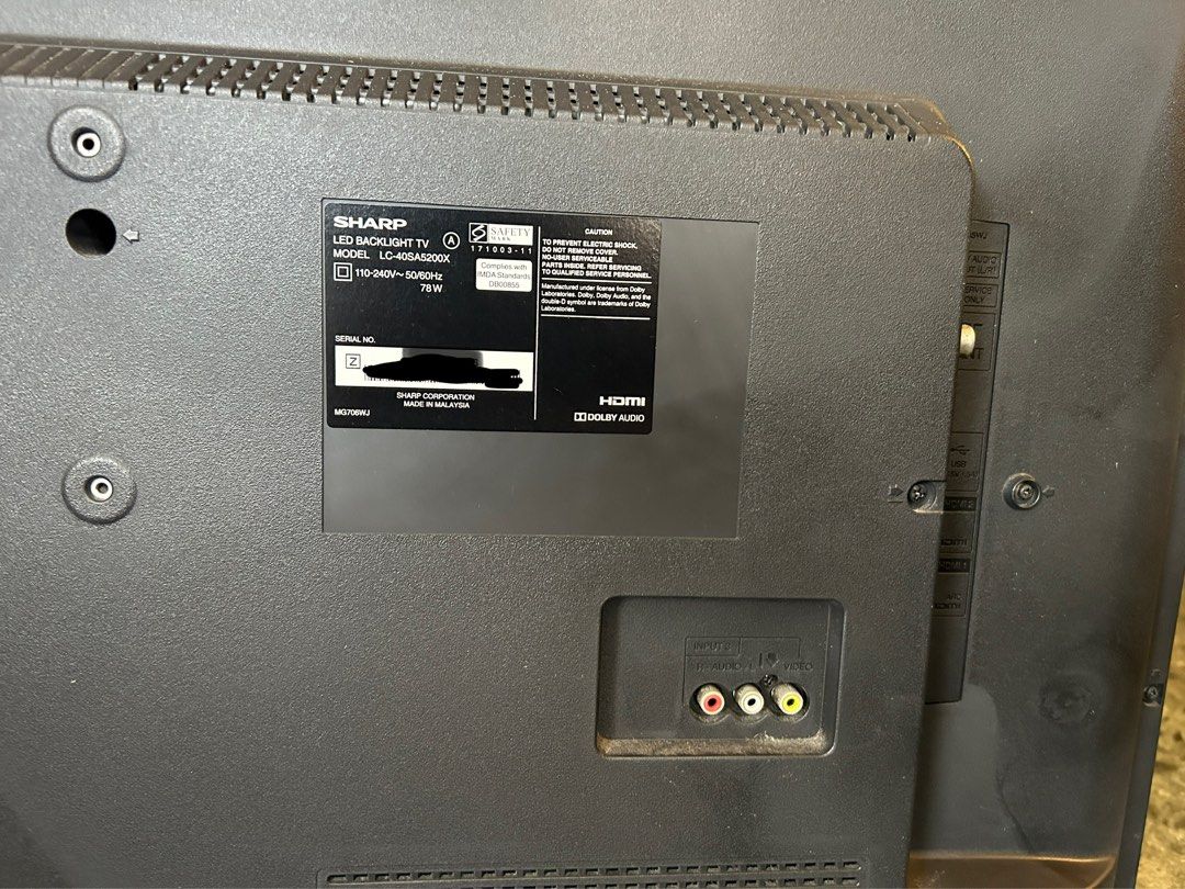 Sharp 40” FHD TV with digital tuner built in, TV & Home Appliances, TV