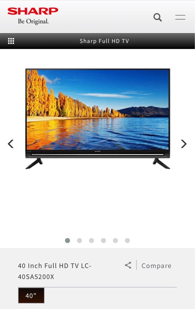 Sharp 40” FHD TV with digital tuner built in, TV & Home Appliances, TV