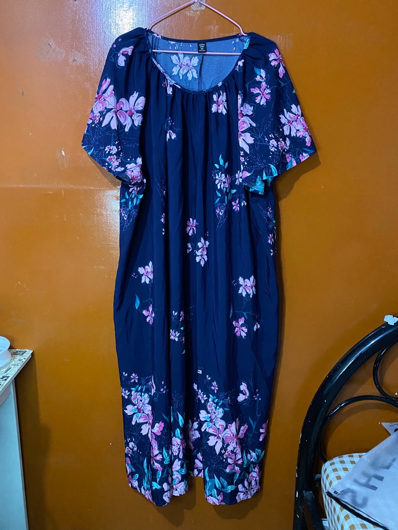Shein Curve Blue Floral Long Dress Plus Size, Women's Fashion, Dresses &  Sets, Dresses on Carousell
