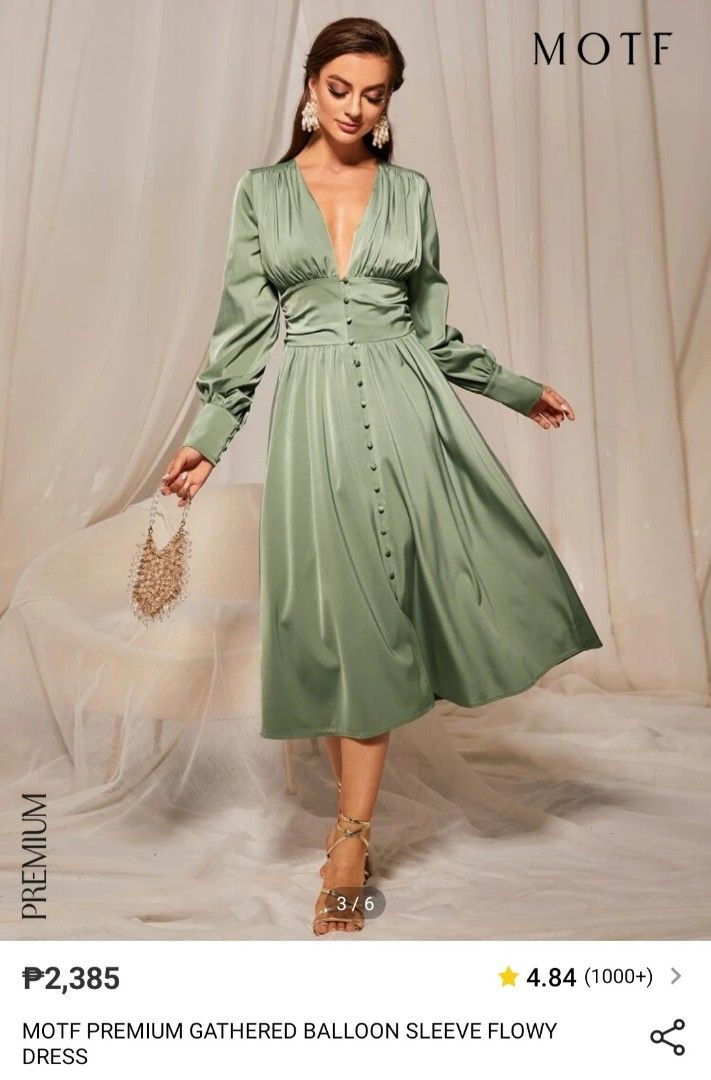 SHEIN MOTF PREMIUM GATHERED BALLOON FLOWY DRESS, Women's Fashion, Dresses & Sets, Dresses on Carousell SHEIN MOTF PREMIUM GATHERED BALLOON FLOWY DRESS, Women's Fashion, Dresses & Sets, Dresses on Carousell