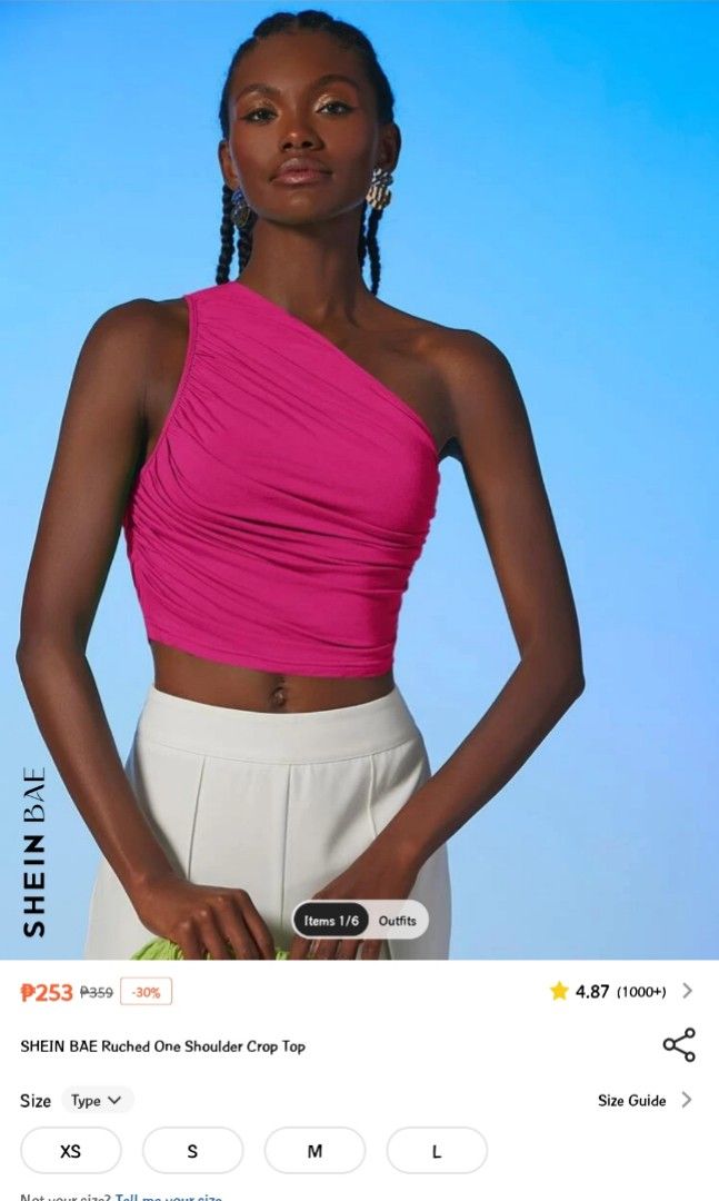 Shein one sales shoulder crop top