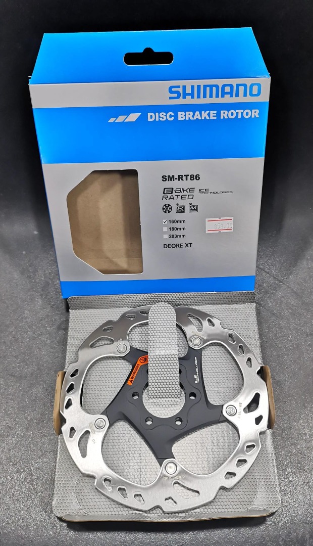 Shimano Deore XT SM-RT86 Ice-Tech 6 Bolt Rotor- 160mm, Sports Equipment ...