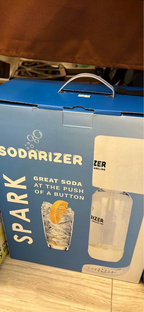 Sodarizer - Spark Kit (Category: Other Kitchen Appliances) located in Davao. Submitted by tashai4516 (Listing ID 1249852238, Image 2). Description: Sodarizer Spark Kit Includes: Soda Maker, Tank, bottle ₱4,800 (originally ₱6,500) Used for less than 10times only.