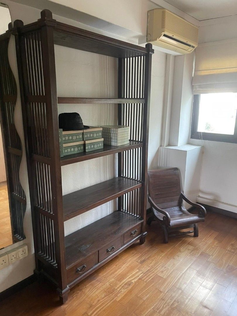 Solid wood Display Shelves with drawers, Furniture & Home Living