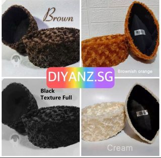 Songkok fur berbulu Russian style black chocolate cream orange brownish trending solat