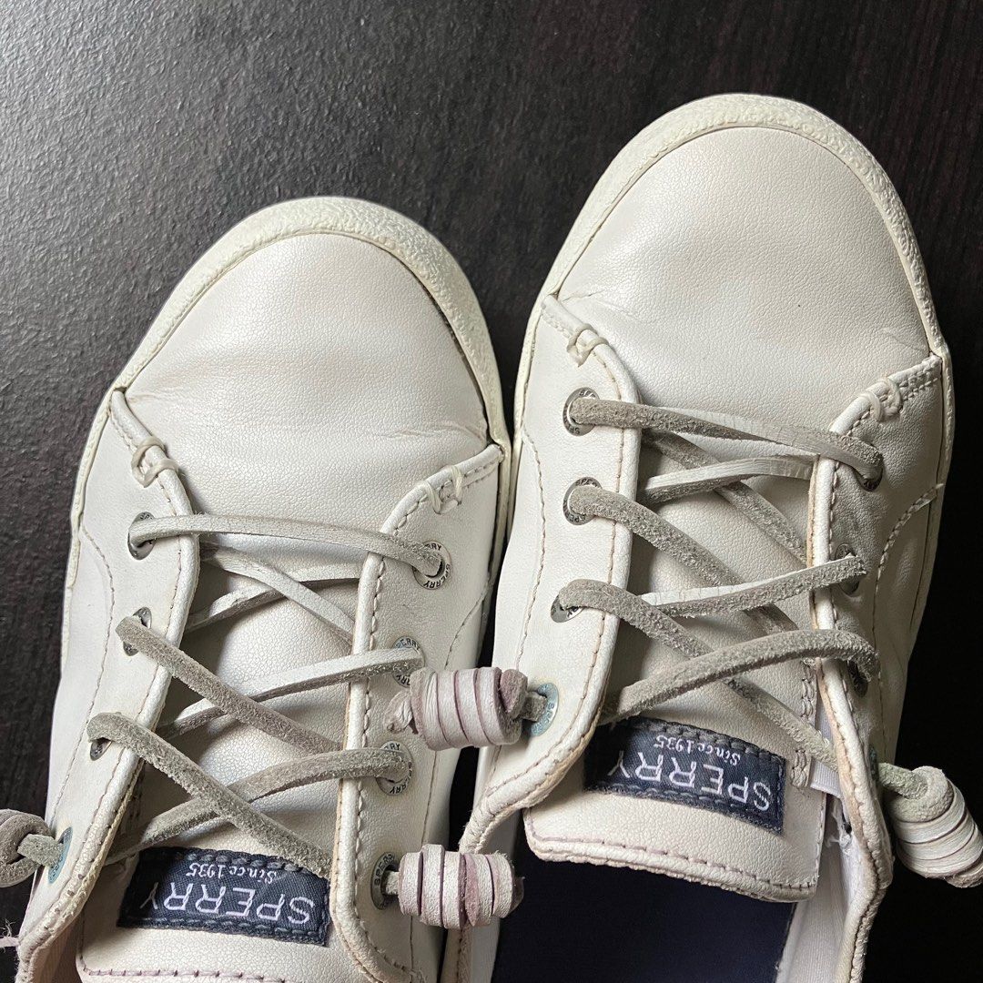 Sperry seacoast white clearance leather