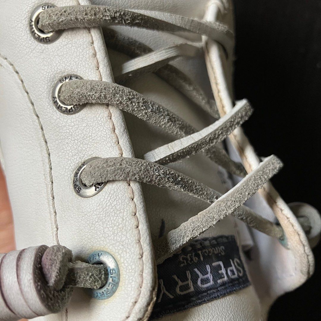 Sperry seacoast white leather hot sale