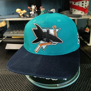 Vintage American Needle Blockhead San Jose Sharks Plain Logo Snapback Hat NHL