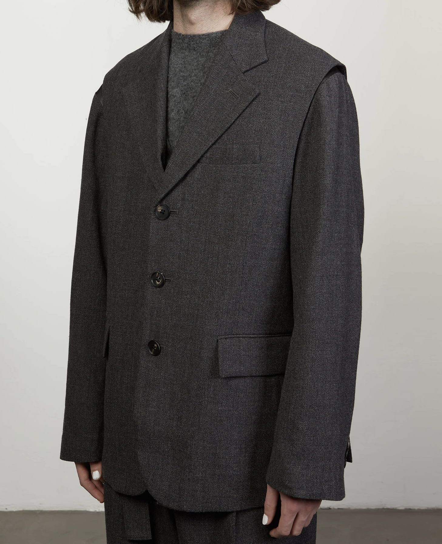 日本品牌Stein Oversized Combination Blazer/Jacket, 男裝, 外套及