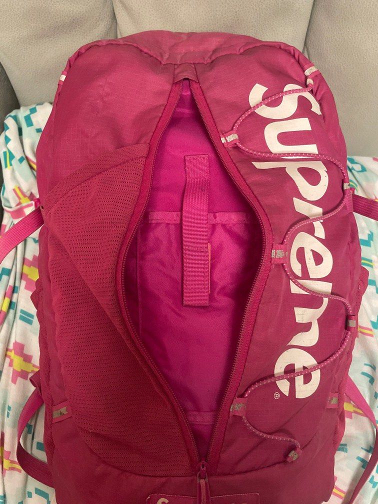 Pink supreme backpack on sale